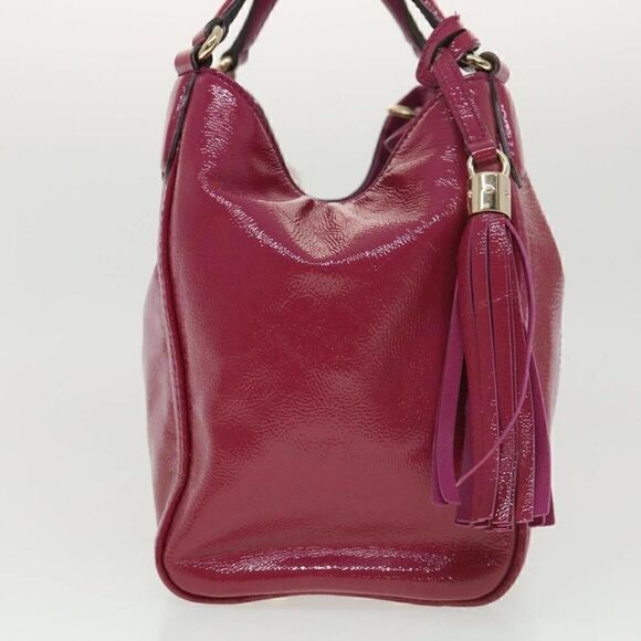 GUCCI Soho Hand Bag Enamel 2way Wine Red - Picture 5 of 15
